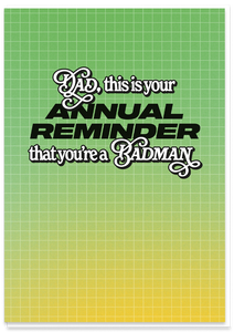 Dad's Annual Reminder