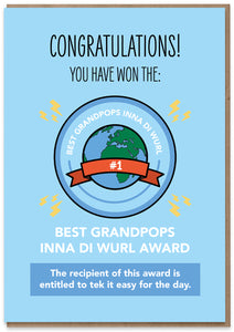 Best Grandpops Inna Di Wurl Award