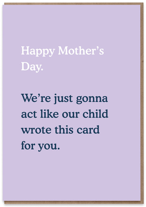 Pretend Mother's Day Card