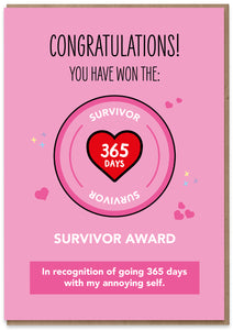 1 Year Survivor Award